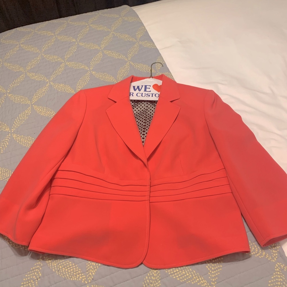 Coral Pink Blazer by Tahari A. Levine Collection